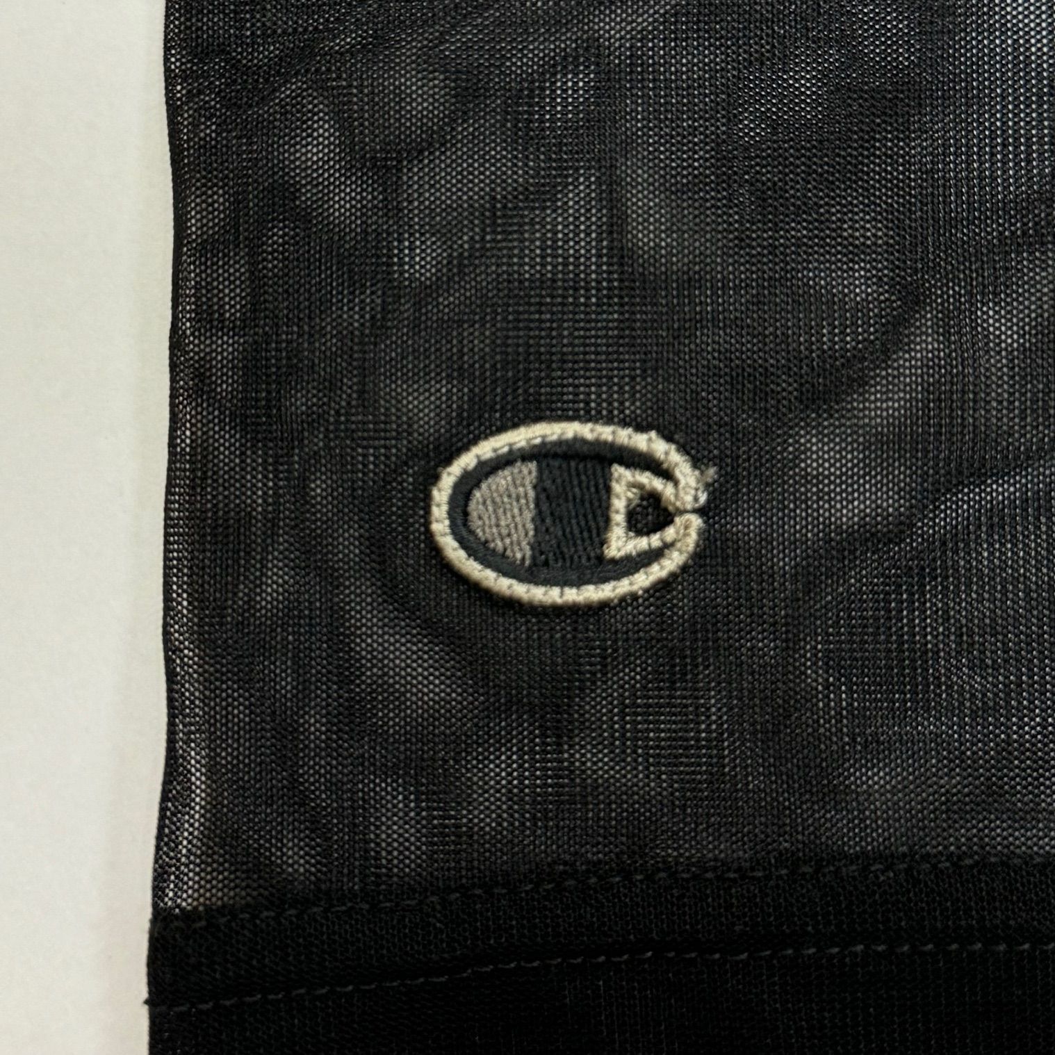 美品 リックオウエンス × チャンピオン 刺繍ロゴ Ｖネック ブラック M Rick Owens リックオウエンス 22SS CM01B7926-CHJEG Champion