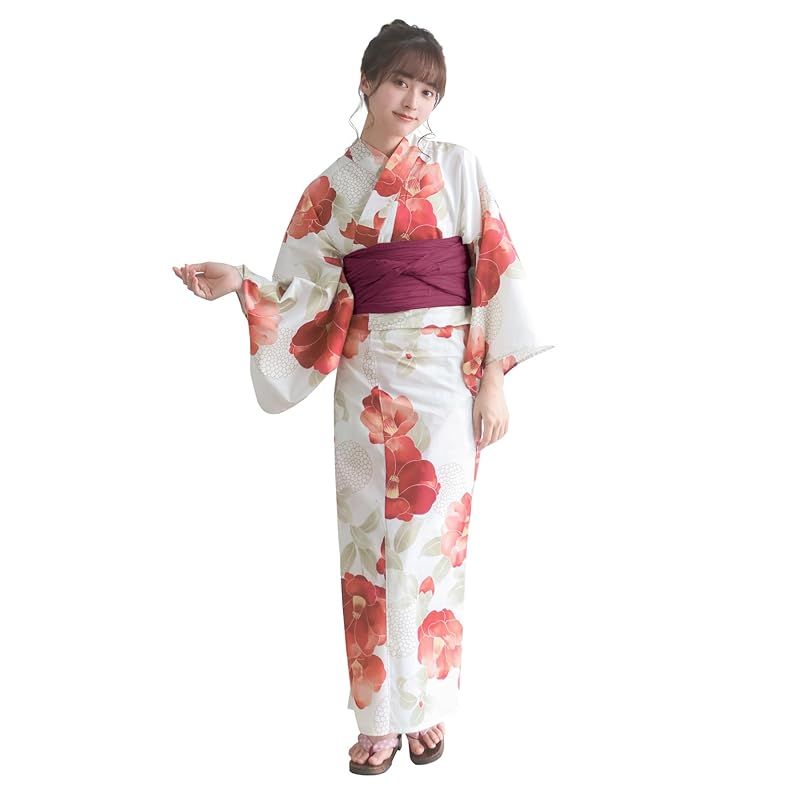 KYOETSU 浴衣 KYOETSU 1人で簡単着付け 【 浴衣セット 豪華6点セット レトロ E