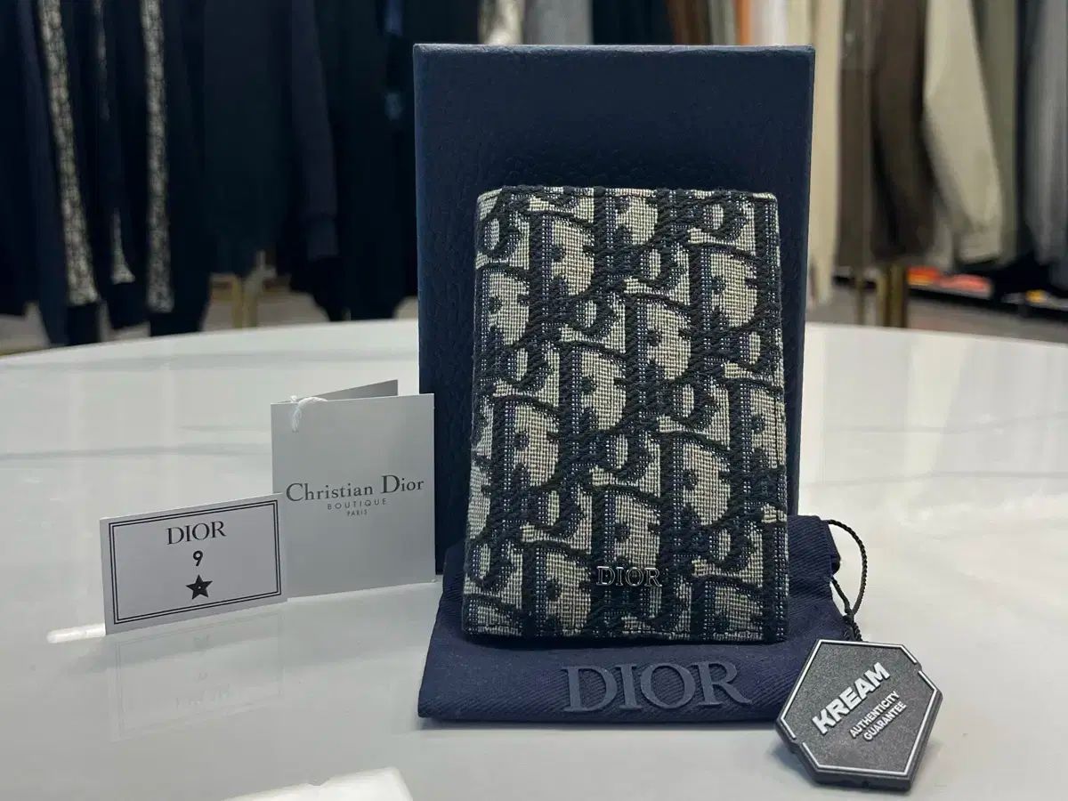 りんご 未使用級✨ディオール オブリーク ジャカード 三つ折り財布