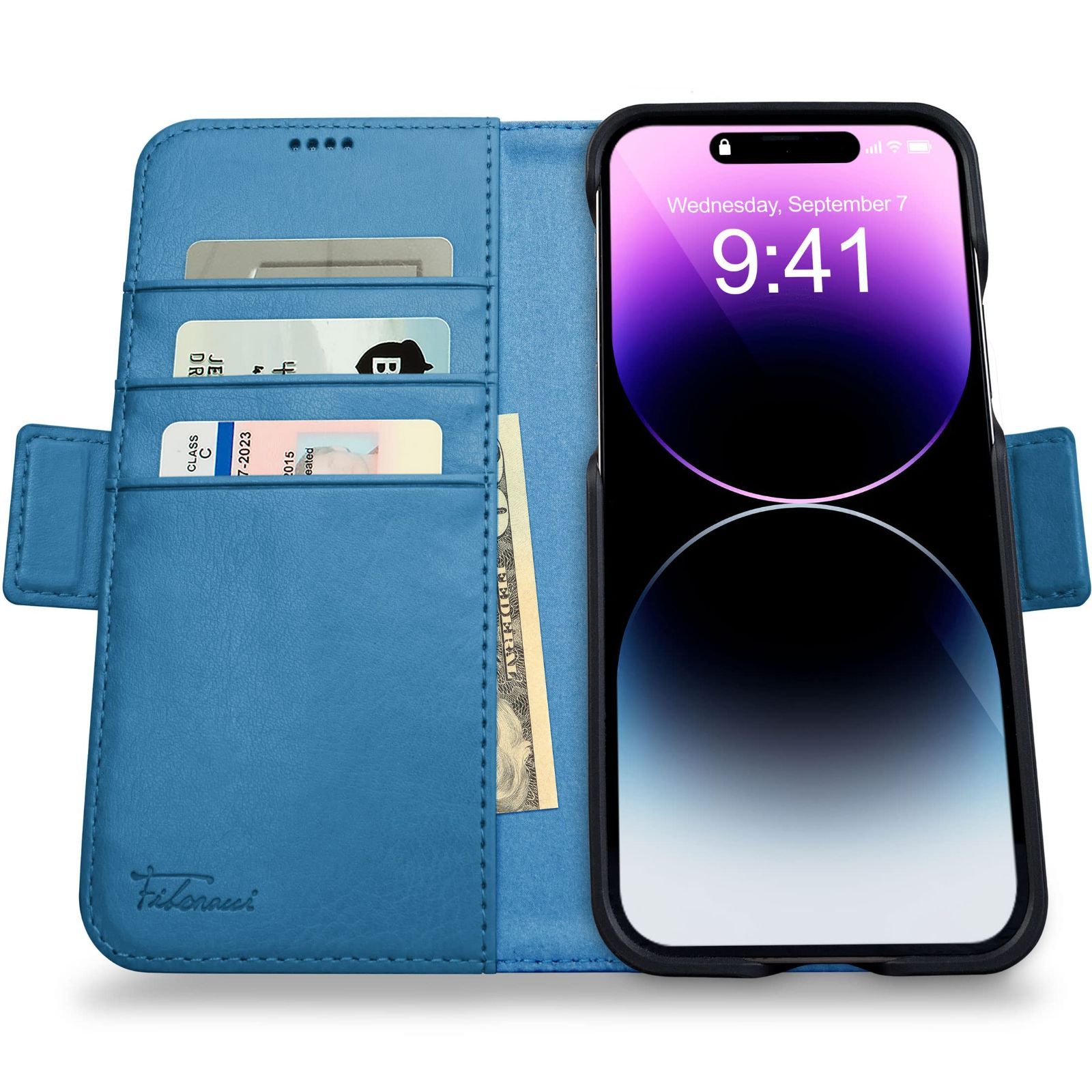 数量 Apple 財布型ケース iPhone 14 Plus用 - フィボナッチ Fibonacci 2イン1 ヴィーガンレザー製 マグネット着脱式 耐衝撃 携帯電話ケース Dreem RFIDカード保護機能 2通りに使えるフリップスタンド付き -