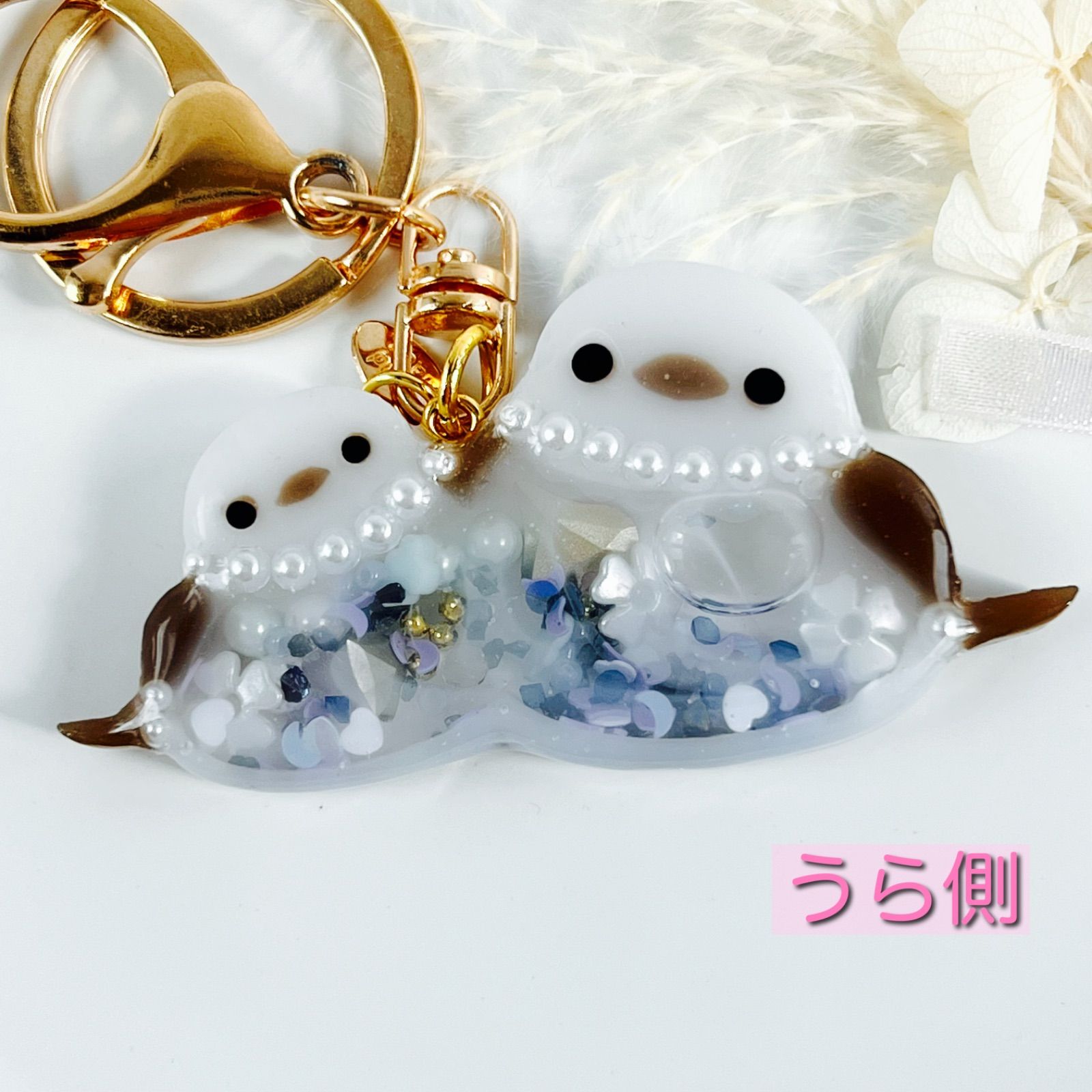 おしゃれな雪だるまちゃんシェイカーキーホルダー　シャカシャカ　雪　エメラルド おしゃれな雪だるまちゃんシェイカーキーホルダー シャカシャカ 雪