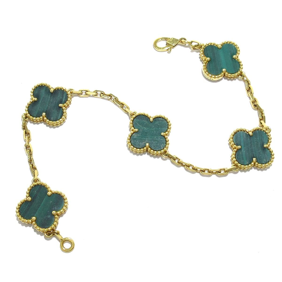 フラワー　アルハンブラ　ブレスレット　グリーン Van Cleef & Arpels ヴィンテージ アルハンブラ 5モチーフ
