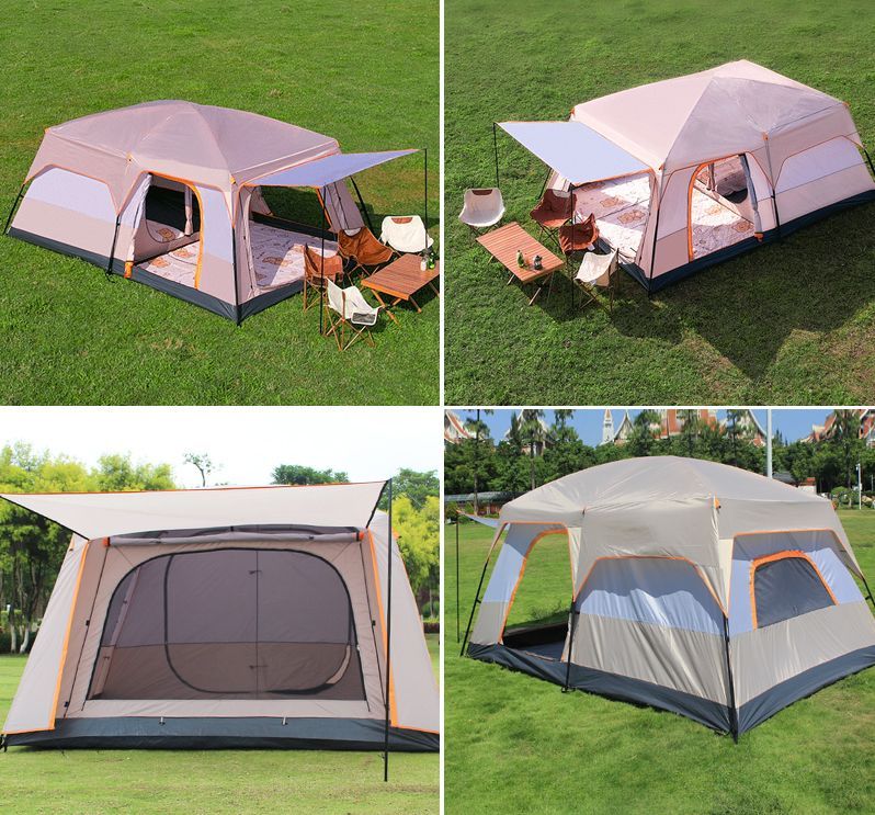 ドームテント ファミリーテント 2ルームテント ファミリー 5-7人用 アウトドア 就寝スペース2ルーム リビング 付 キャンプ レジャー 大型ツールーム キャンプテント 防水 BBQ 防水 TN-46BJ OLIVEOS_COM_TR