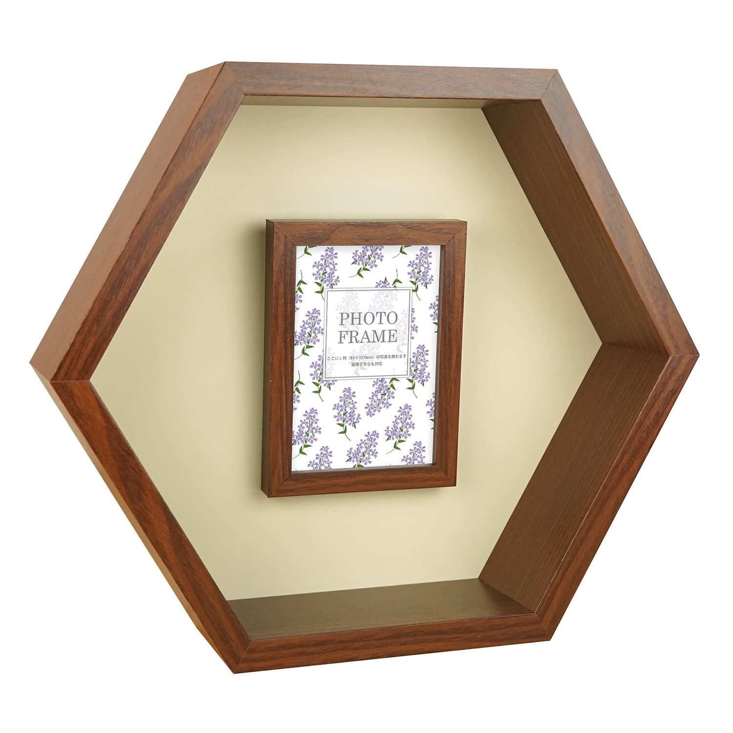 まい Color:ブラウン×ベージュ 万丈 VANJOH 六角BOX(L判フレーム付) BR×BE