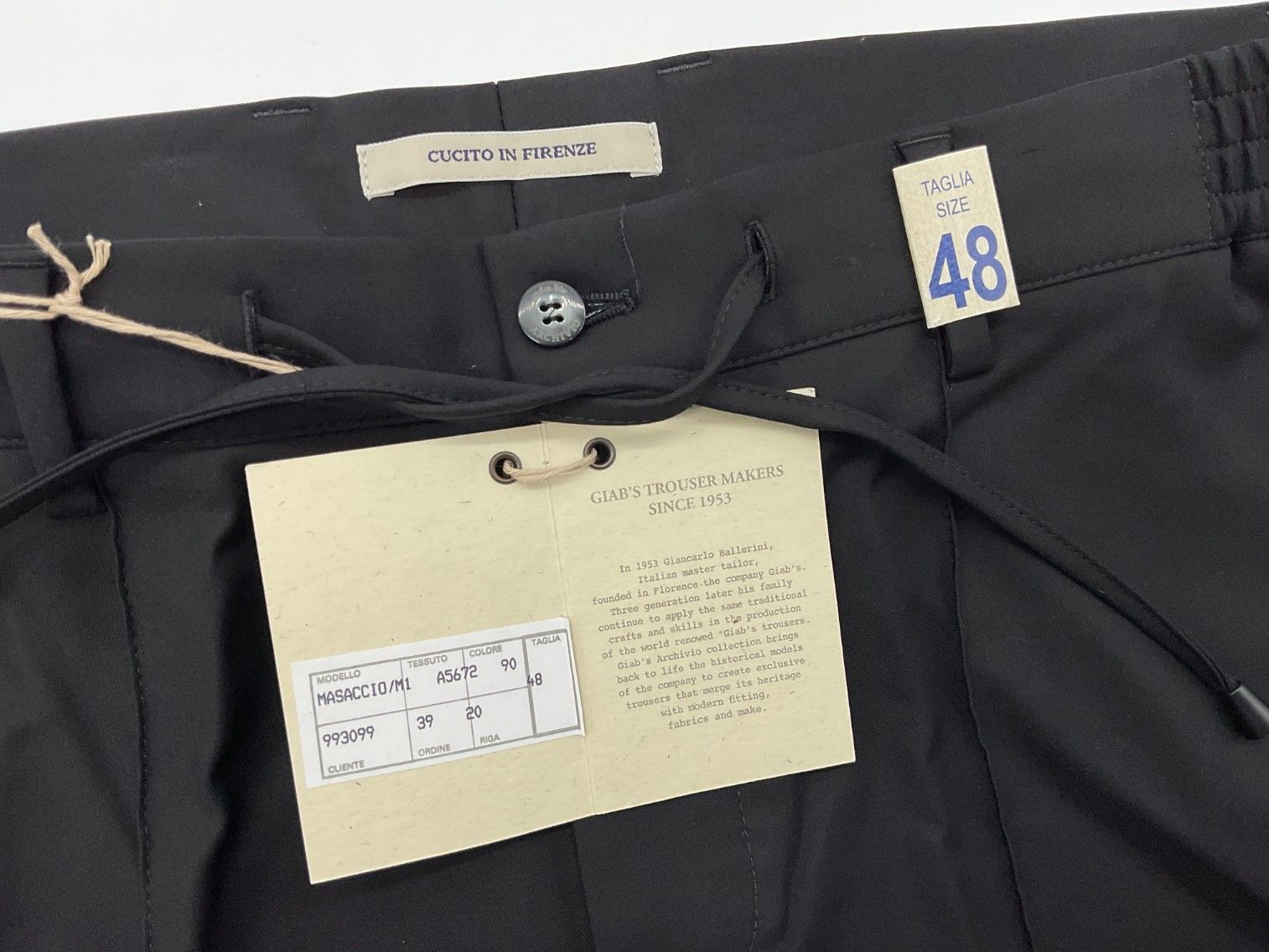 未使用 giab's ARCHIVIO ジャブスアルキビオ 48 ブラック マサッチョ