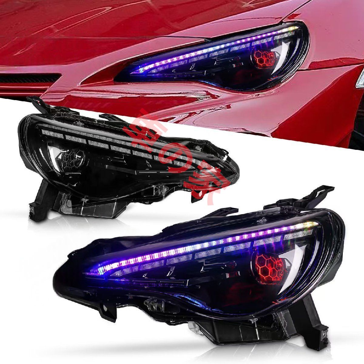 2012-2021年トヨタ 86 スバル BRZ用 RGBタイプフルLEDヘッドライトアセンブリ改造キット アーケイックスタイル