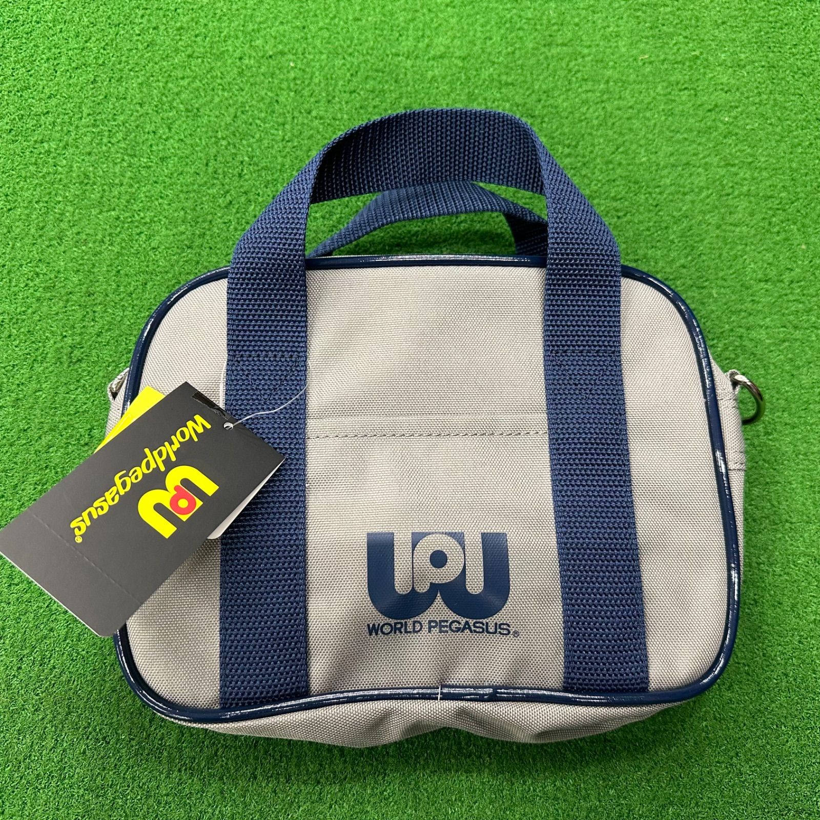 新品！！旧ワッペ☆WORLD PEGASUS トートバッグ グレー/アイボリー WORLD PEGASUS グレー バッグ