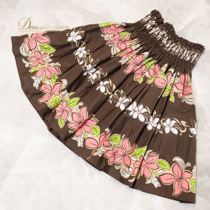 フラダンス用花柄パウスカート フラダンス用スカート 青系花柄