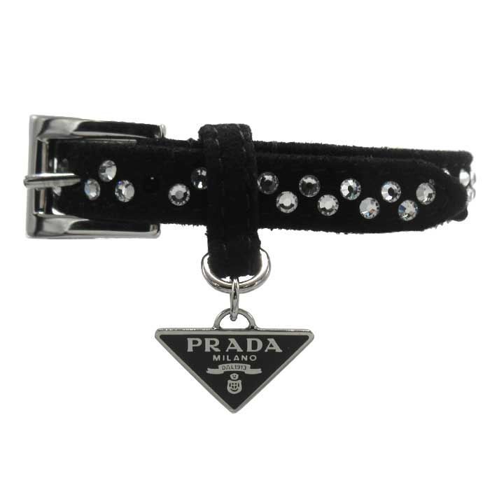 プラダ ブレスレット PRADA スウェードレザー ラインストーン 1IB412 2AWL F0T70 CRYSTAL CRISTAL アウトレット レディース