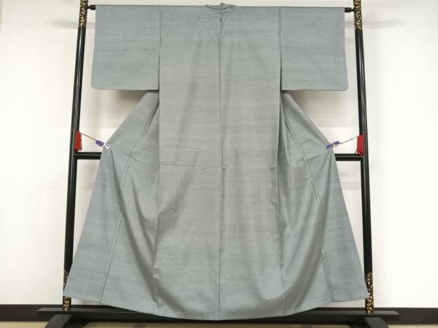 平和屋着物○男性 紬 アンサンブル 色無地 薄花色 キングサイズ 正絹  