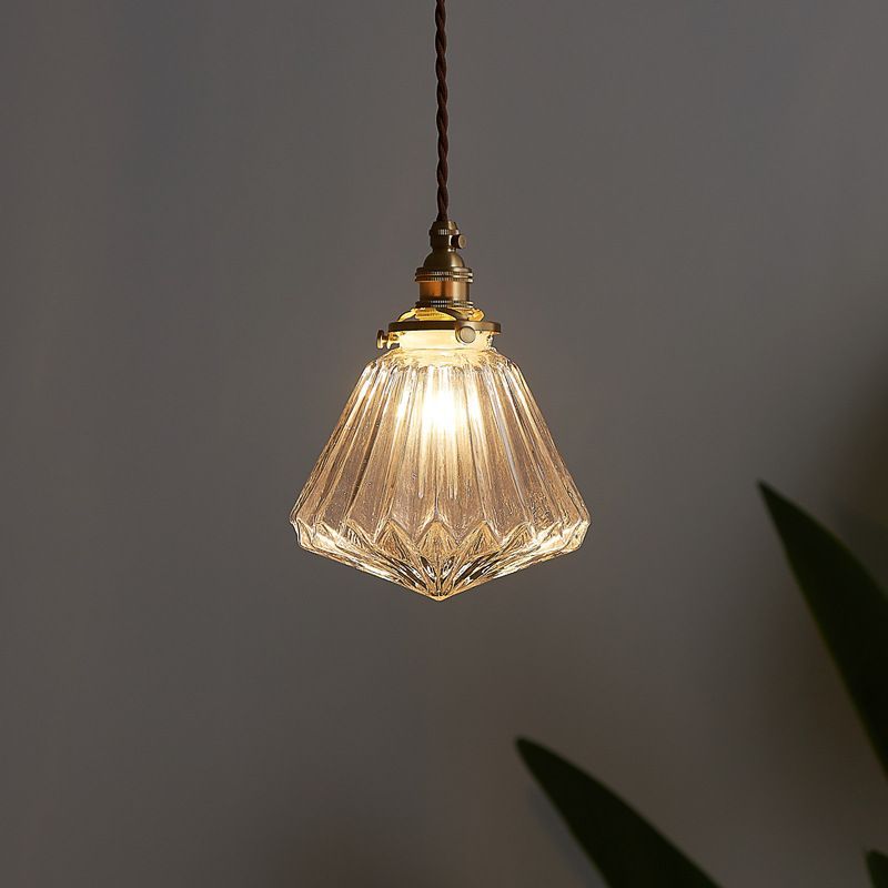 琥珀色 レトロ カフェ ガラス ペンダントライト　アンティーク インダストリアル 北欧 真鍮 ソケット 天井 照明