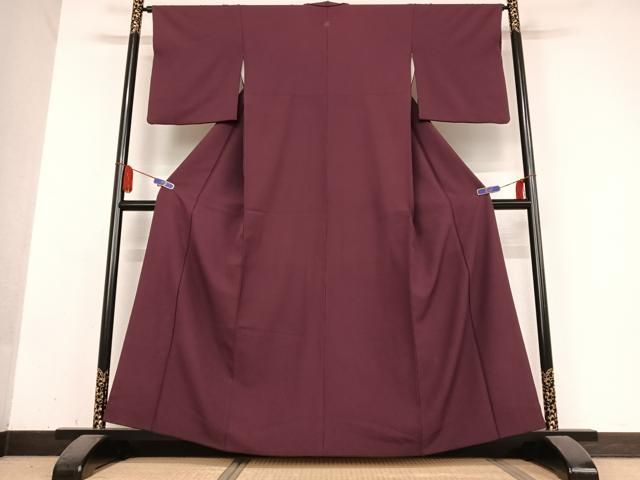 平和屋着物 洗える最 着物 英 はなぶさ謹製 色無地 紫鳶色 洗える着物 AABB0305zg