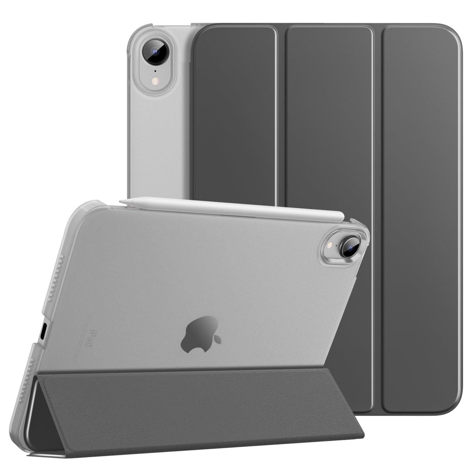 Mini 第7|6世代 保護ケース iPad 8.3 インチ スマートカバー 非光沢無色透明 カバー 2025|2021 スタンドケース オートスリープ機能 軽量 薄型 Dadanism