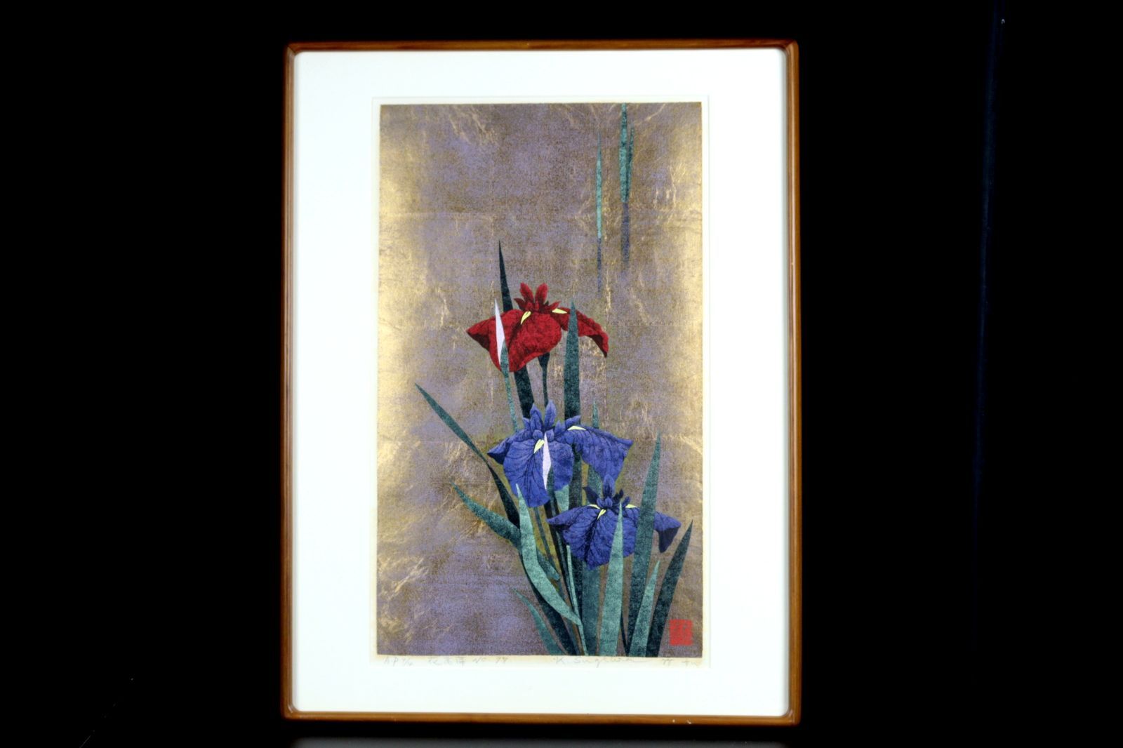 杉浦和利 「花菖蒲 No.78」シルクスクリーン A.P.4/4 直筆サイン 杉浦和利 「花菖蒲 No.78」シルクスクリーン A.P.4/4 直筆サイン