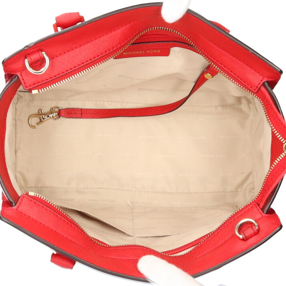 MICHAEL KORS◆30S3GLMS2L/ショルダーバッグ/レザー/ホワイト