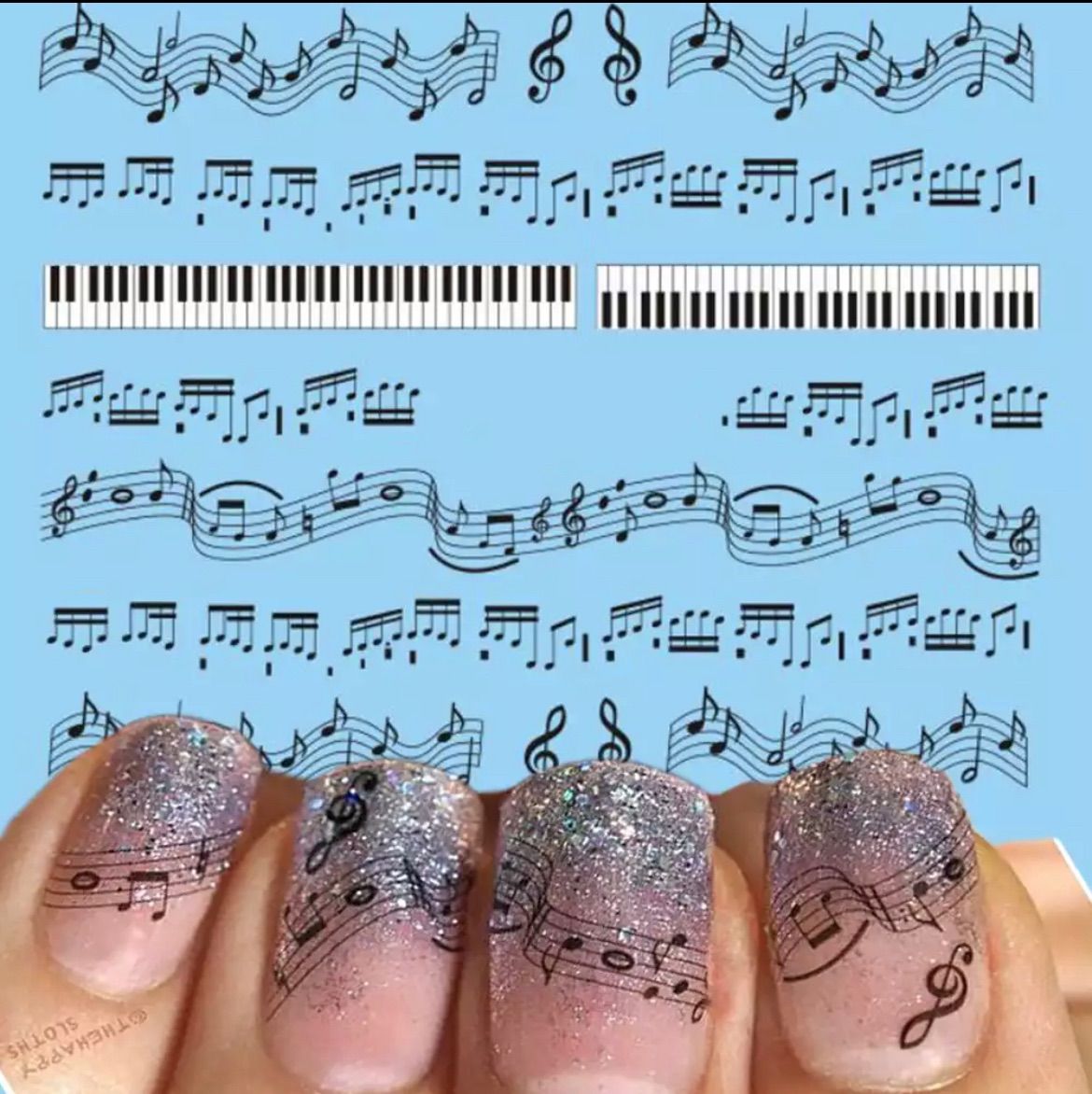 メルカリshops ウォーターネイルシール 音符 1095