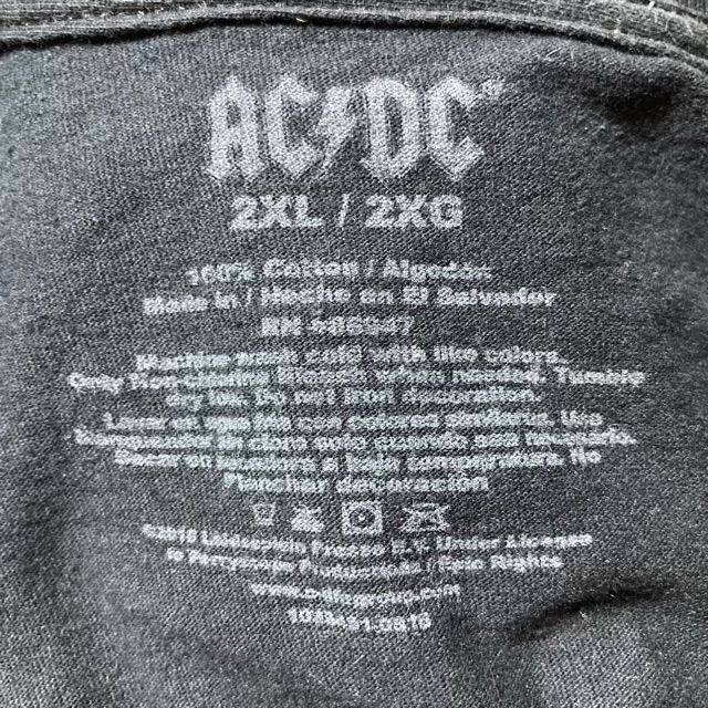 AC/DCバンドTシャツバックインブラック大きいサイズ80sリバイバル名盤ジャケット黒レトロ古着