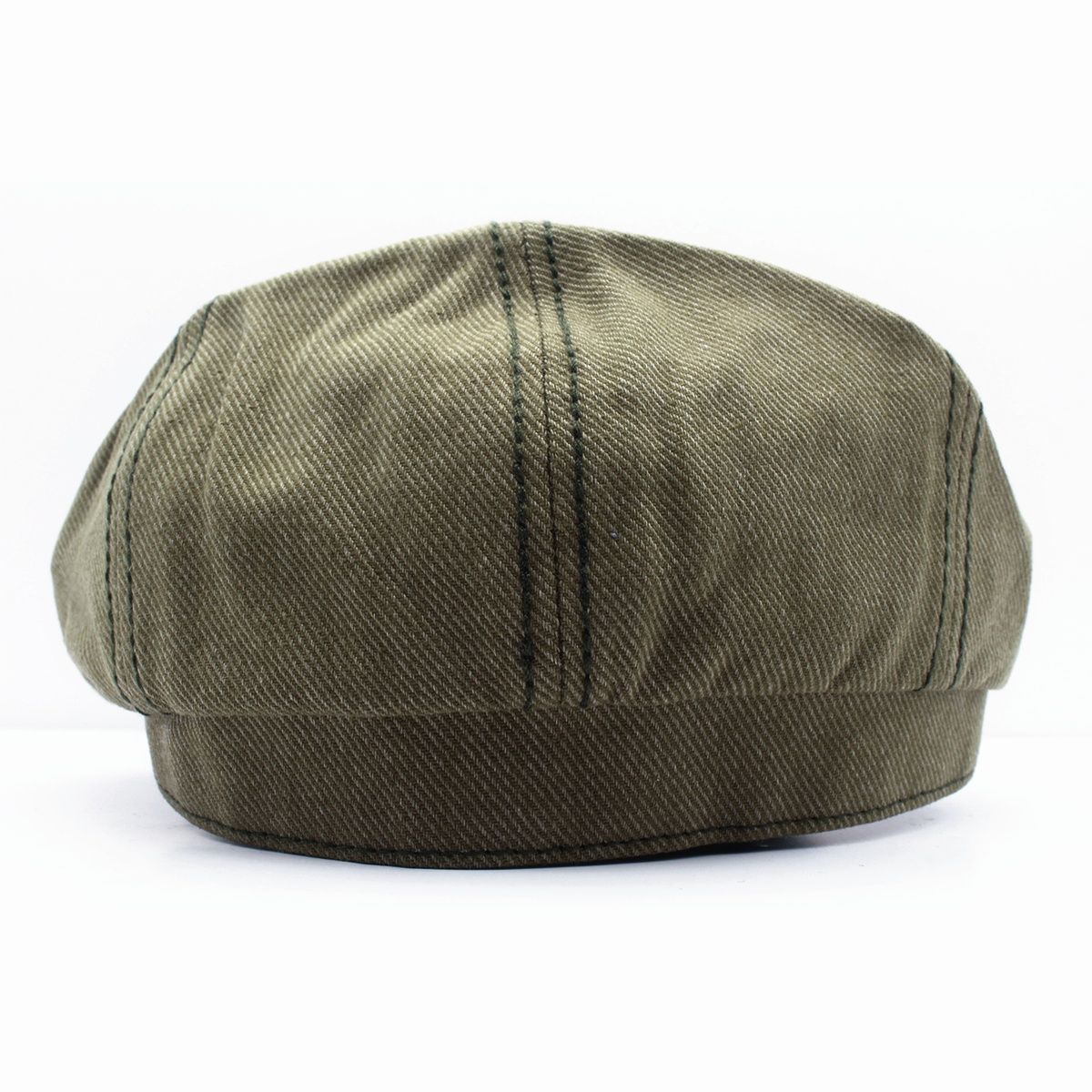 キャスケット帽 無地 シック ツイル 綿 キャップハンチング帽子 メンズ レディース カーキ色 58cm KC75-3