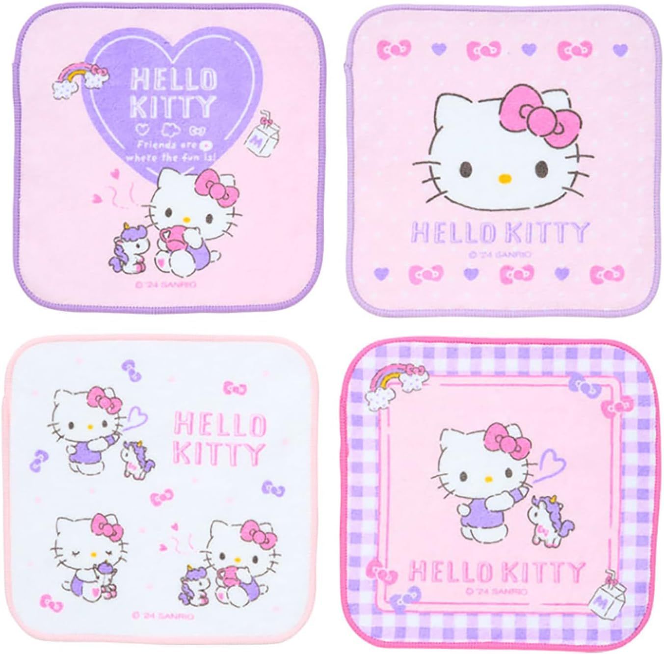 サンリオ SANRIO プチタオル4枚セット ユニコーン ハローキティ キティ