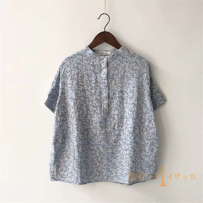 半袖シャツ 夏 ガーゼ レディース シャツブラウス 綿 トップス 総柄 花柄 半袖 コットン ブラウス 半袖ブラウス 立ち襟 大きいサイズ ゆったりSX079 楽天市場】半袖シャツ 夏 ガーゼ レディース シャツブラウス 綿