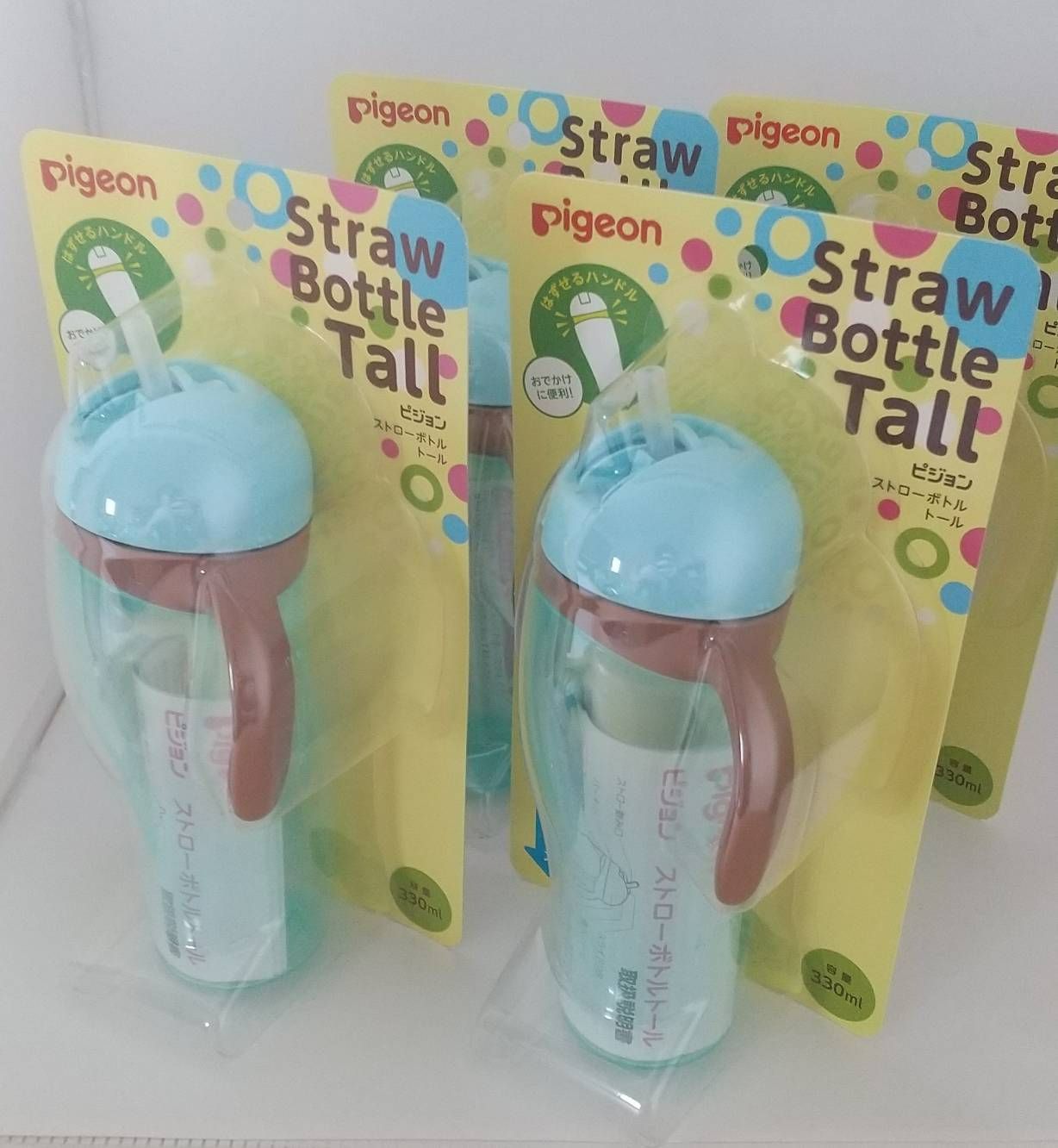 ピジョン ピジョン ストローボトルTall ブルー330ml×４ - メルカリ