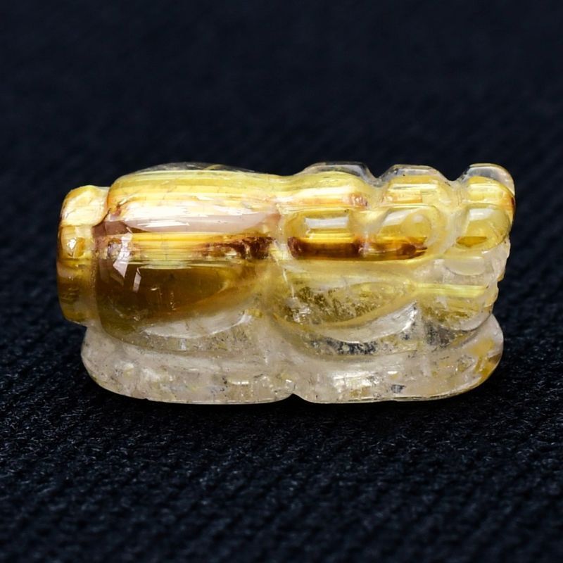 美しく輝く黄金の金針 1点物 ゴールド タイチンルチル クォーツ 貔貅 ヒキュウ GHHKU7 2g 金運 商談 面接 交渉 勝負運 邪気払い お守り ご褒美 天然石ビーズ 貫通穴あり ルチルクォーツ 効果 京海堂 天然石の卸 京の蔵 NEXPOTALLINN_EU
