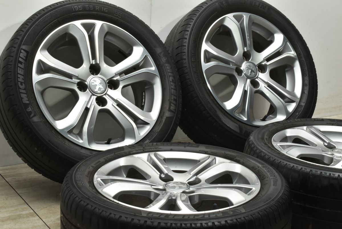 美品 バリ溝【プジョー 208 純正 ＆ ミシュラン エナジーセーブ 195/55R16 87H】16インチ 6J+23 PCD108-4H PEUGEOT 207にも 正規品プジョー 208 純正 16in 6J +23 PCD108 ミシュラン 195⁄55R16