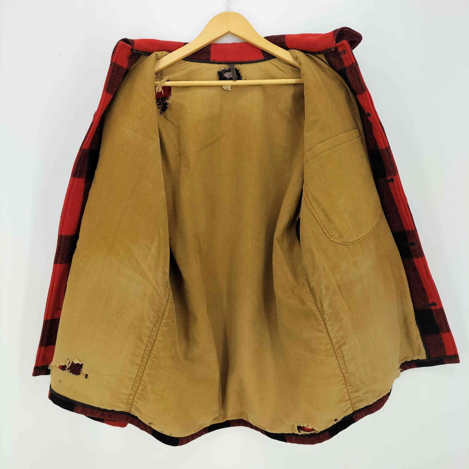 USA製推定 50sウールリッチ バッファローチェック ハンティングジャケット ウールリッチ WOOLRICH 40-50S バッファローチェック ウール