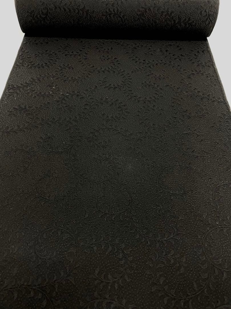 コート地 ふくれ織 紋意匠 蔦文様 京泥染 秀明黒泥染 正絹 反物 - メルカリ