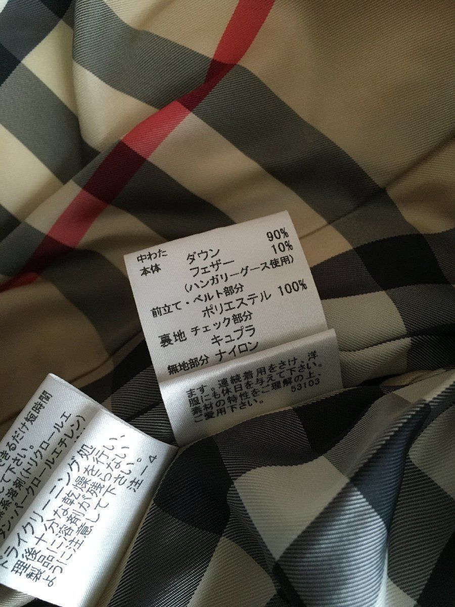 BURBERRY - バーバリー ロンドン 裏地チェック ファー ダウン コート ジャケット 40 美品 BURBERRY LONDON バーバリーロンドン 高級 ファー ダウン