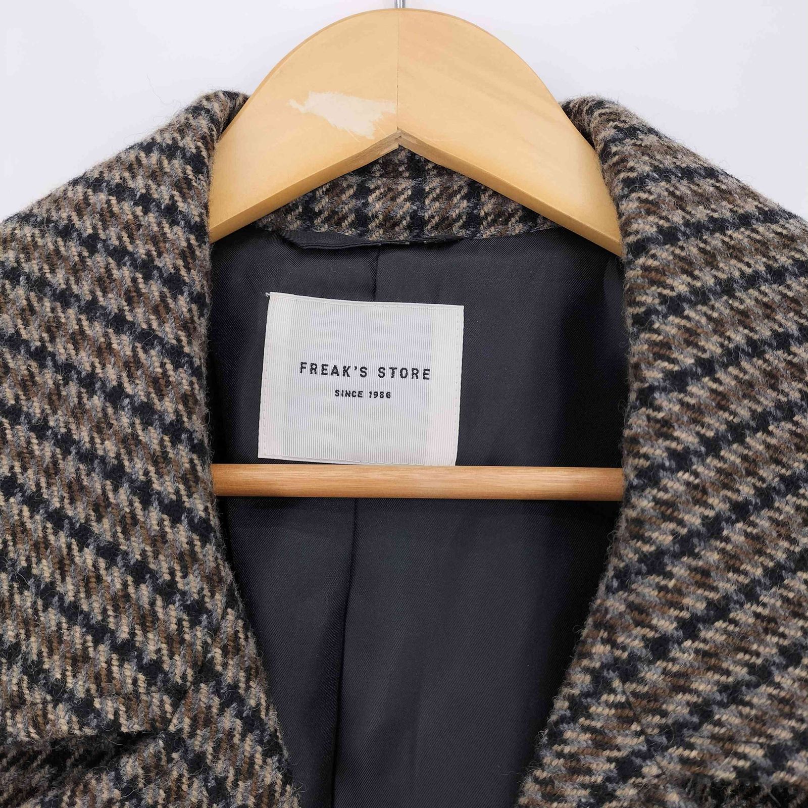 FREAK'SSTORE フリークスストア チェスターコート 千鳥格子　明日まで フリークスストア FREAKS STORE BISHU JAPAN 千鳥格子 チェスター