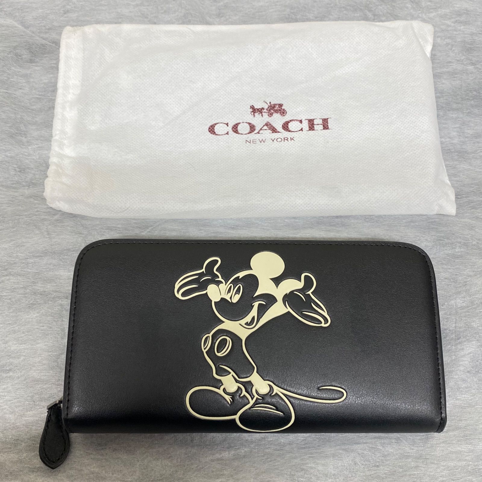 COACH】 コーチ 長財布 ミッキー アコーディオンジップウォレット