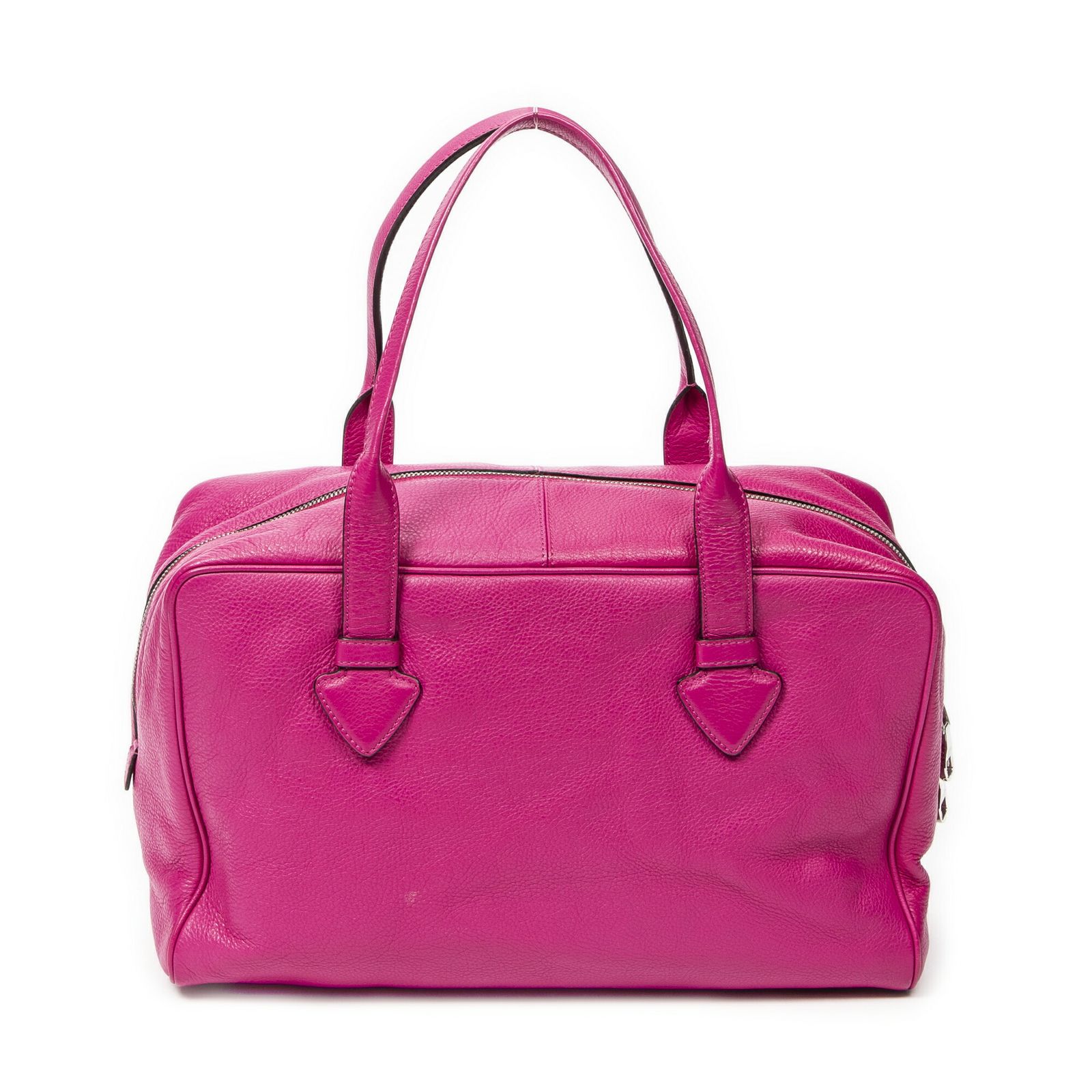 LOEWE ロエベロゴボストンフューシャピンクグレインカーフスキンレザーA