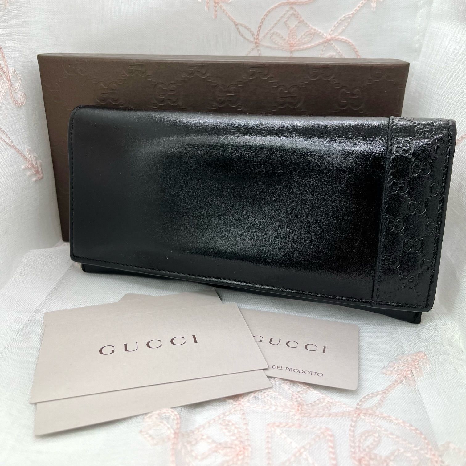 GUCCI シマレザー 長財布 - 長財布