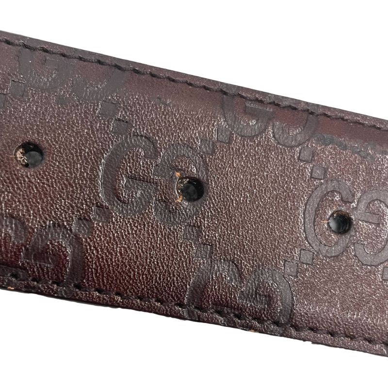 GUCCI グッチ GG柄ベルト 114876 480199 ブラウン 本革（レザー