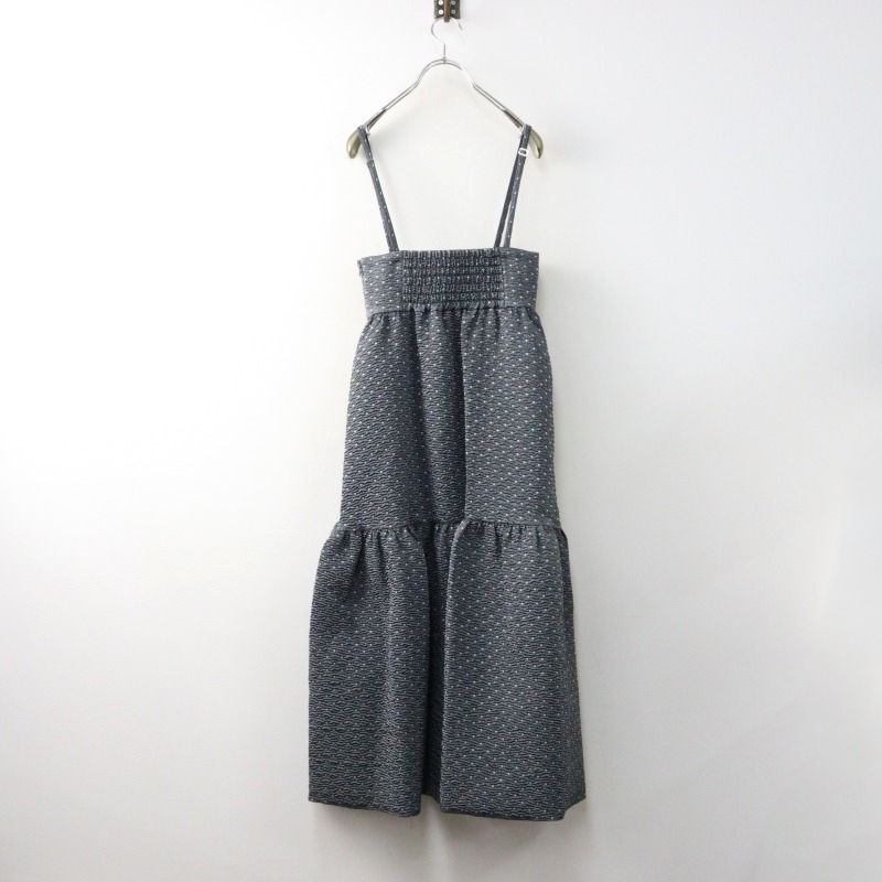 Bluelea ドット柄 ジャガードサスペンダースカート 極美品 ブルレア BLUELEA Dot jacquard suspenders skirt ドット