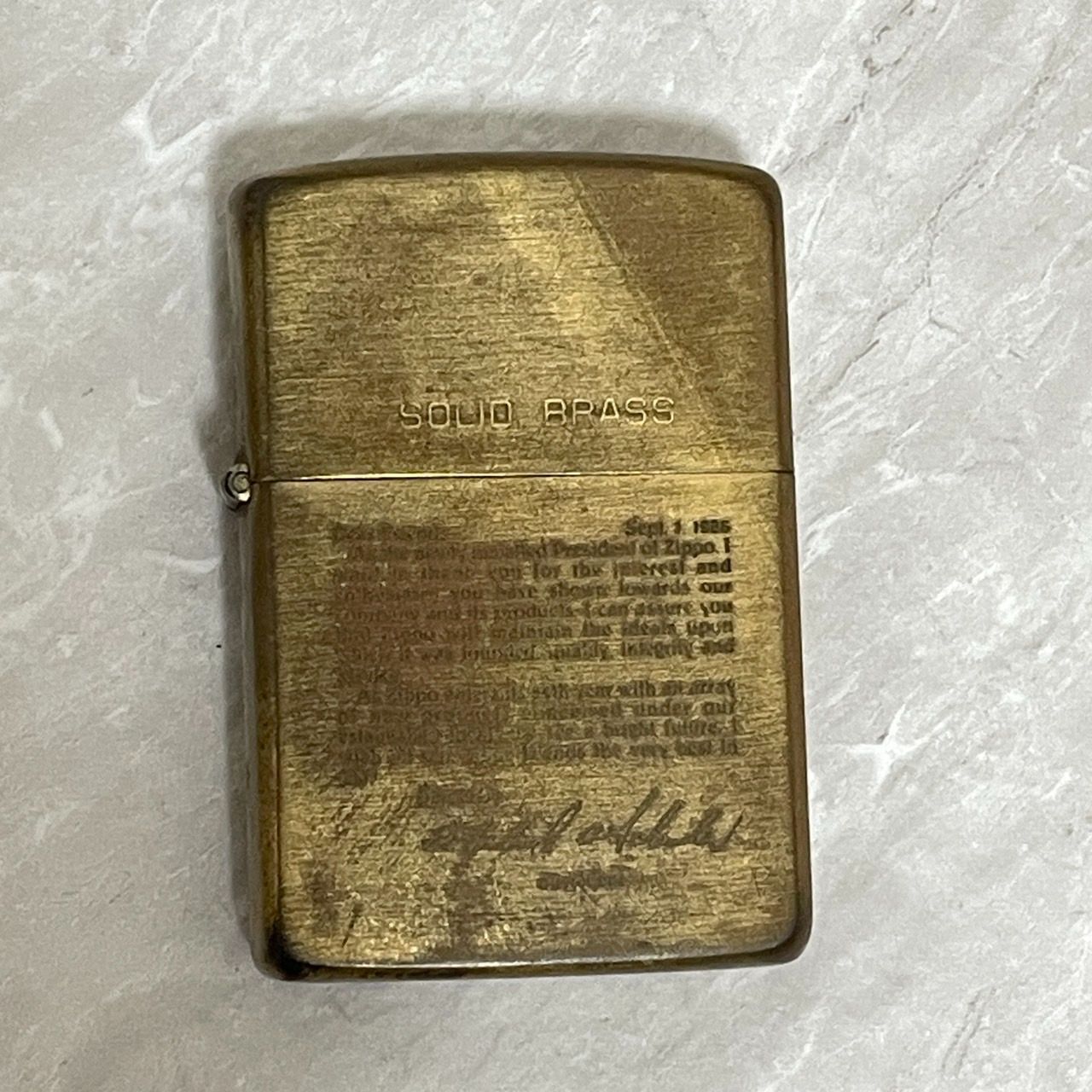 火花確認 レア品 1932ー1987 真鍮無垢製 SORID BRASS BRADFORD PA 彫刻