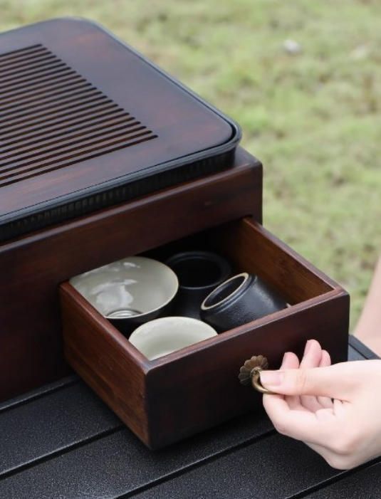 多機能収納ケース茶皿和風紫砂カンフー茶器セット旅行キャリーバッグ