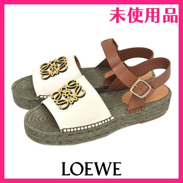 ◆LOEWE◆アナグラム レザー エスパドリーユ ウェッジソール ◇LOEWE◇アナグラム レザー エスパドリーユ ウェッジソール