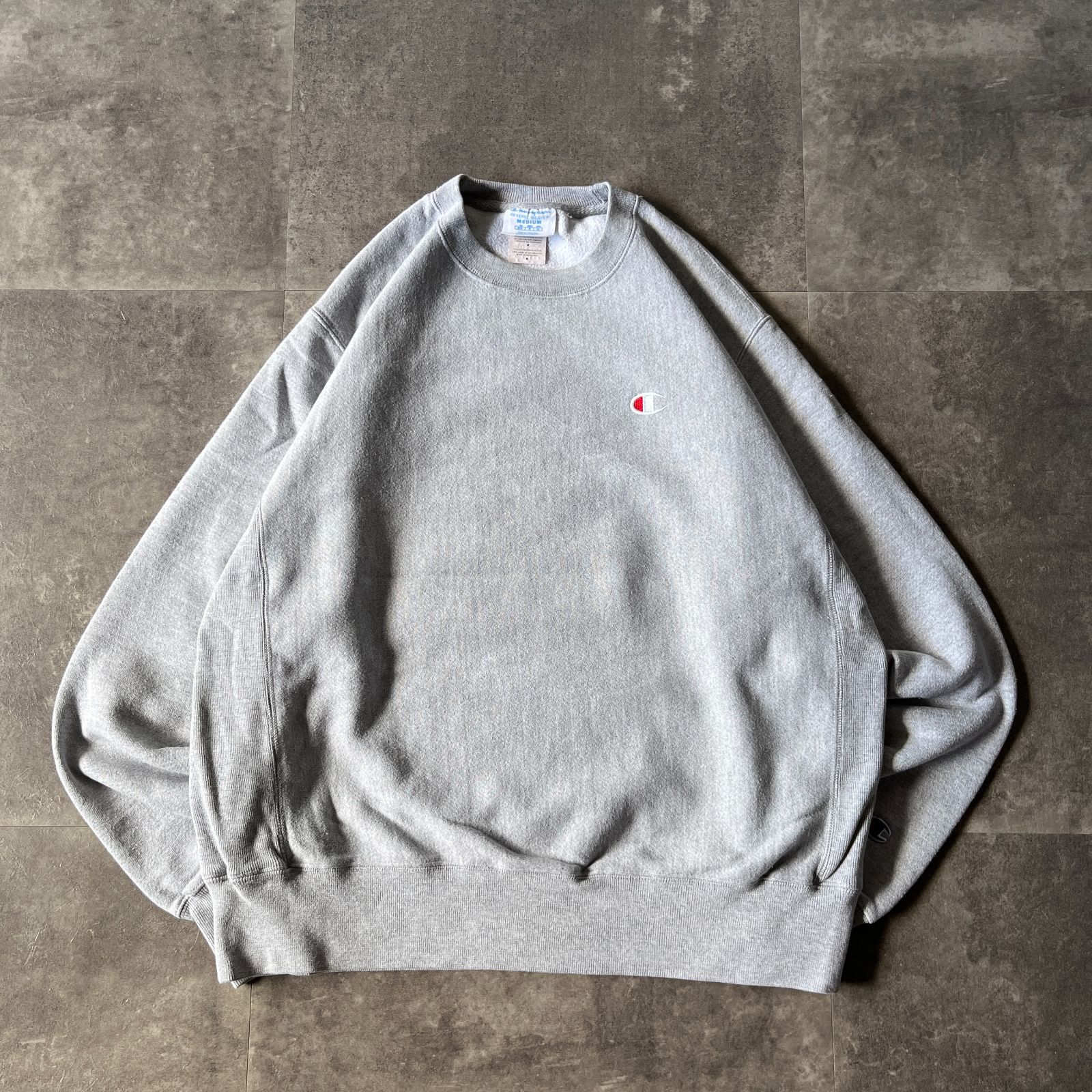 00s Champion リバースウィーブ クルーネックスウェット グレー XL相当 A441 刺繍ロゴ