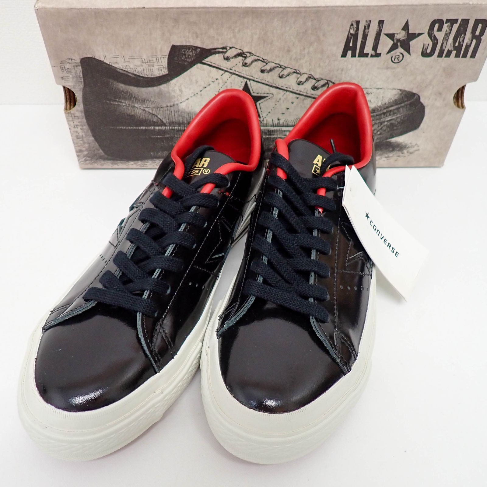 コンバース CONVERSE ONE STAR J RJKT ライダース 黒×赤 US 7.5