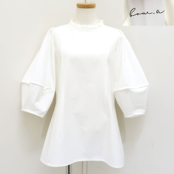 bow.a tubomi blouse ブラウス bow.a つぼみ ブラウス ホワイト ＃F 五分袖 TUBOMI TSUBOMI