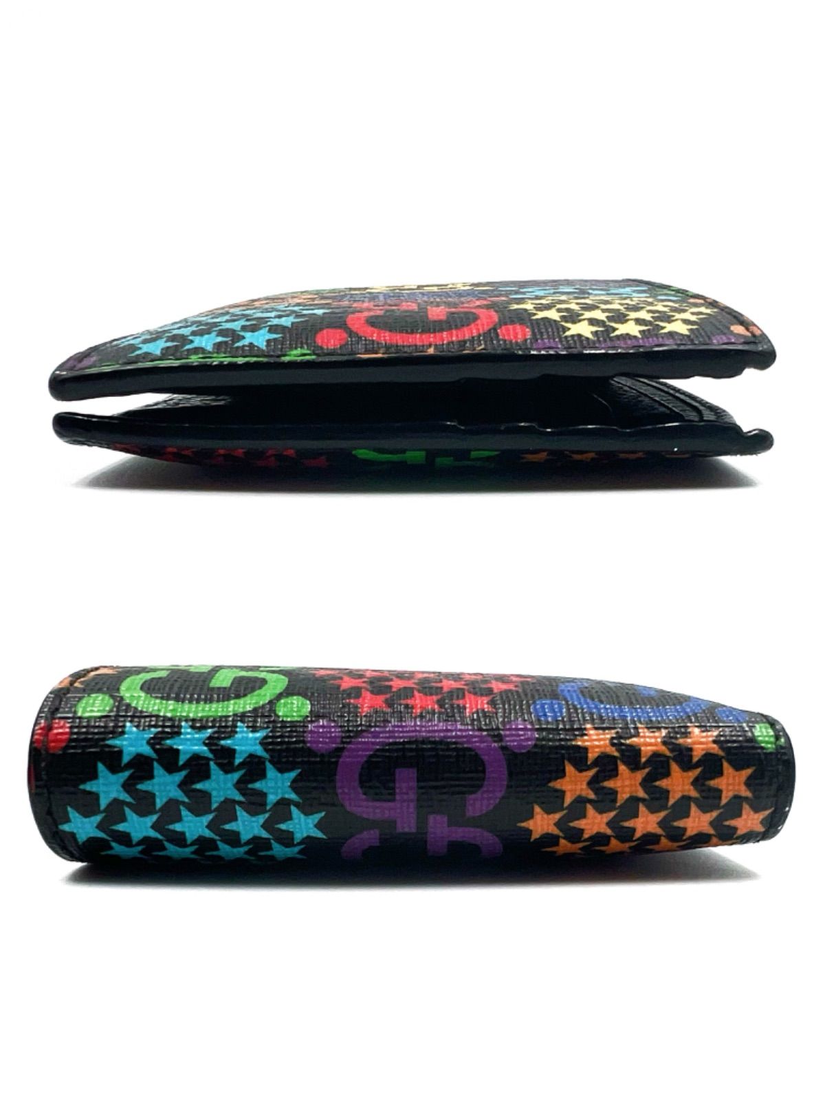 未使用級】GUCCI グッチ 二つ折り財布 GG柄 サイケデリック