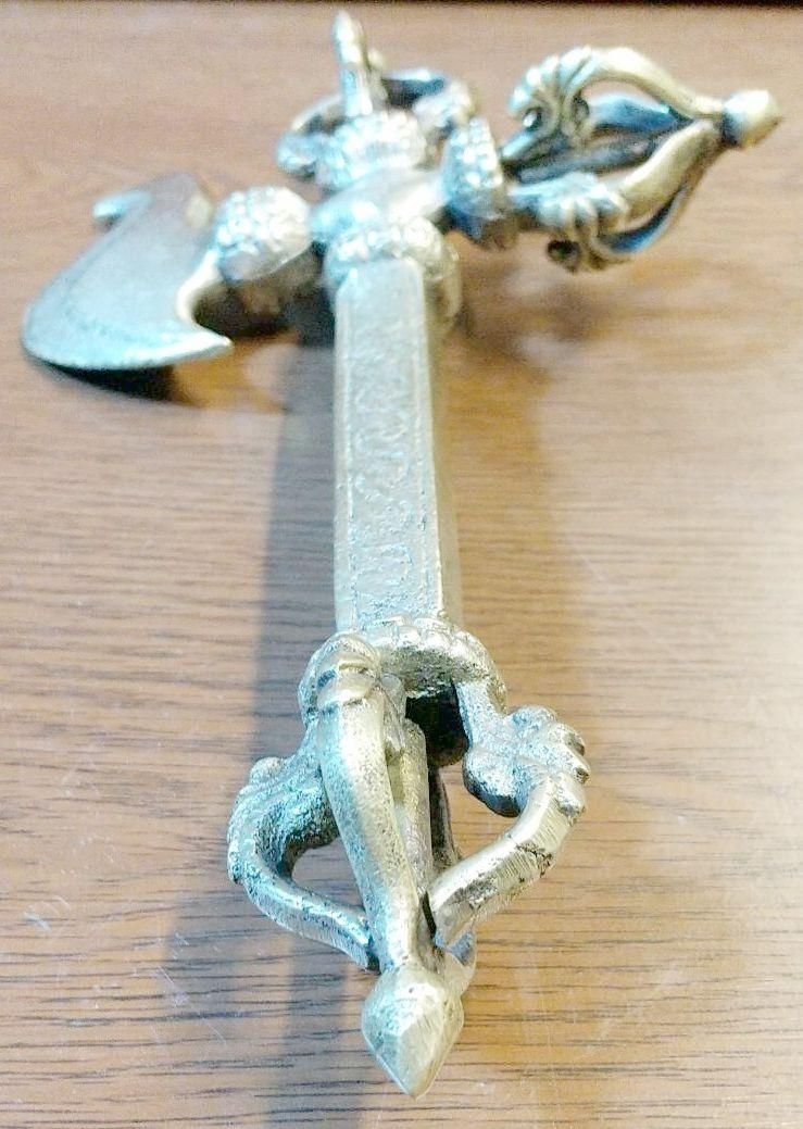 チベット密教法具 カルタリ ドルジェ 長さ20cm ヴァジュラ 金剛杵