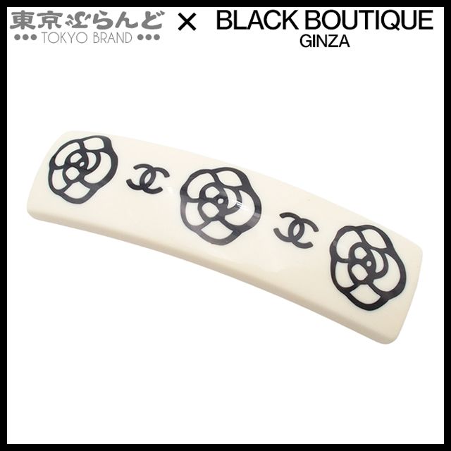 シャネル CHANEL バレッタ オフホワイト プラスチック カメリア ココマーク ヘアアクセサリー 03P レディース 101821410