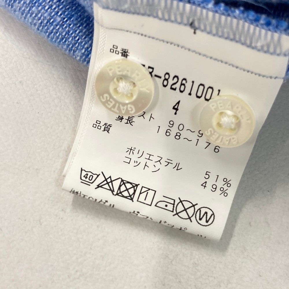サイズ：4 PEARLY GATES パーリーゲイツ 長袖ポロシャツ ブルー