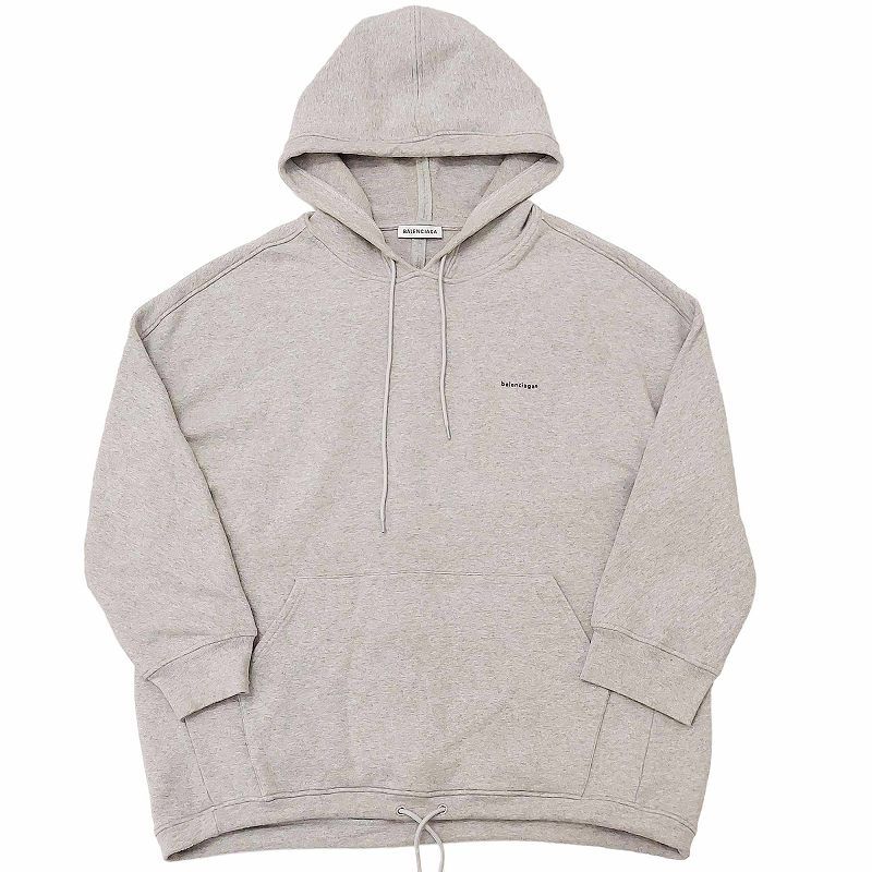 バレンシアガ Balenciaga オーバーサイズパーカー グレー S フーディ 中古・古着通販】BALENCIAGA (バレンシアガ) オーバーサイズロゴ