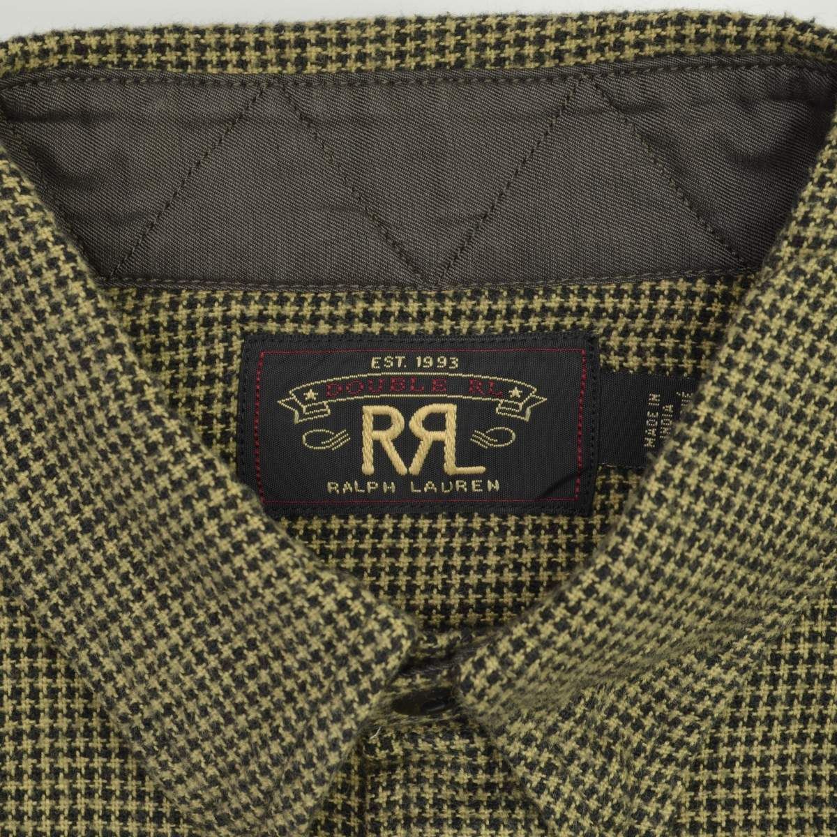 S【RRL / ダブルアールエル】 Houndstooth Cotton Work Shirt 千鳥格子 チェックネル ワークシャツ 木村拓哉  グランメゾン東京 - メルカリ