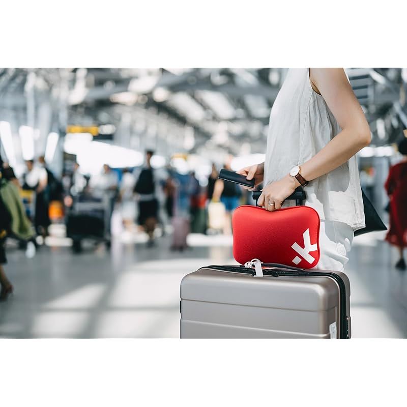 彡SKROSS 低反発トラベルピロー 首枕 トラベル コンパクト 枕 飛行機 首 用 旅行 低反発枕 軽量 低反発クッション へたらない 電車 車 SKROSSレッド レッド ピロー 0