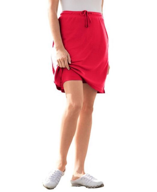 送料無料 ウーマン ウィズイン レディース スカート ボトムス Plus Size Within Sport Knit Skort Vivid red